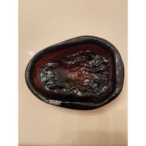 Vintage Glass heavy dark Ashtray Glass